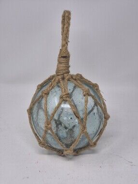 Nautical Net Wrappdd Art Glass Orb